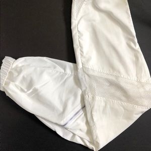 Tigermist white joggers.